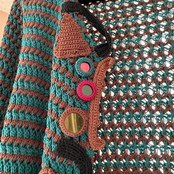 Authentic Prada Long Cardigan Sweater Vintage Green/Brown Stunning and unique. - Picture 2 of 16